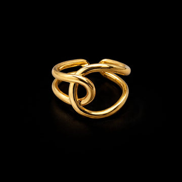 Golden Knot Adjustable Ring for Women | Elegant Statement Jewelry