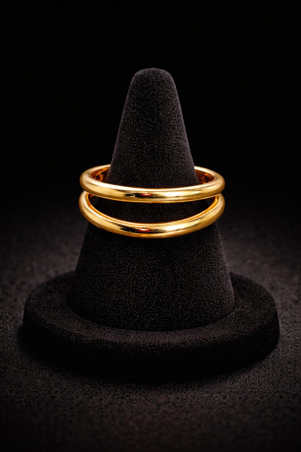 Minimal Double Band Golden Ring for Women
